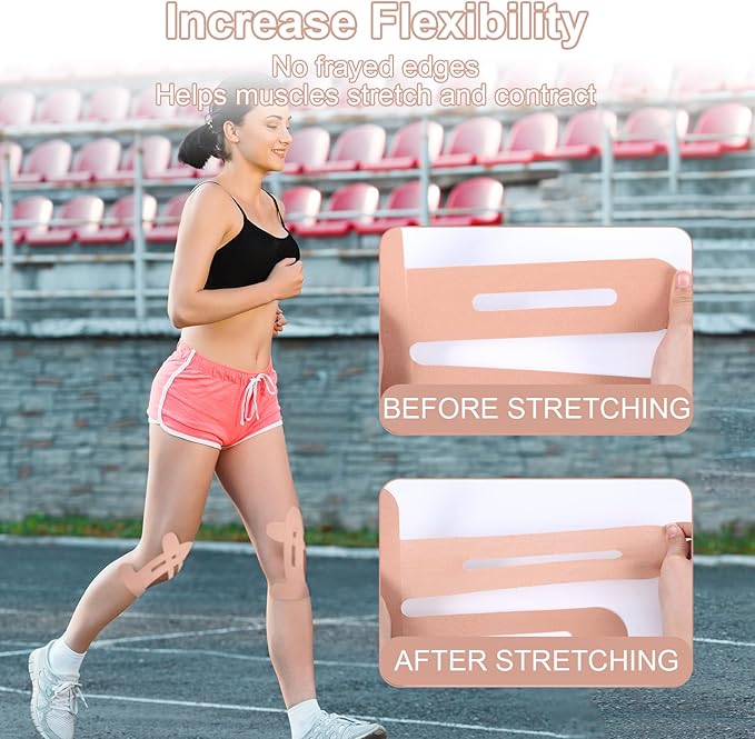 20 Count Kinesiology Tape,Precut Kinesiology Tape for Knees,Original Cotton Elastic Athletic Strips Knee Tapes for Muscle & Joint Support,Waterproof and Breathable,Sport Knee Support Patch Stickers