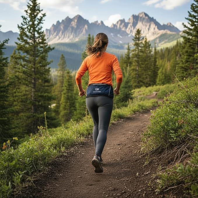 Orange Mud Gearhead Running Belt – Ultra-Light No-Bounce Running Waist Pack with Dual Zippered Pockets, Adjustable Fit, Breathable Mesh, Reflective Trim