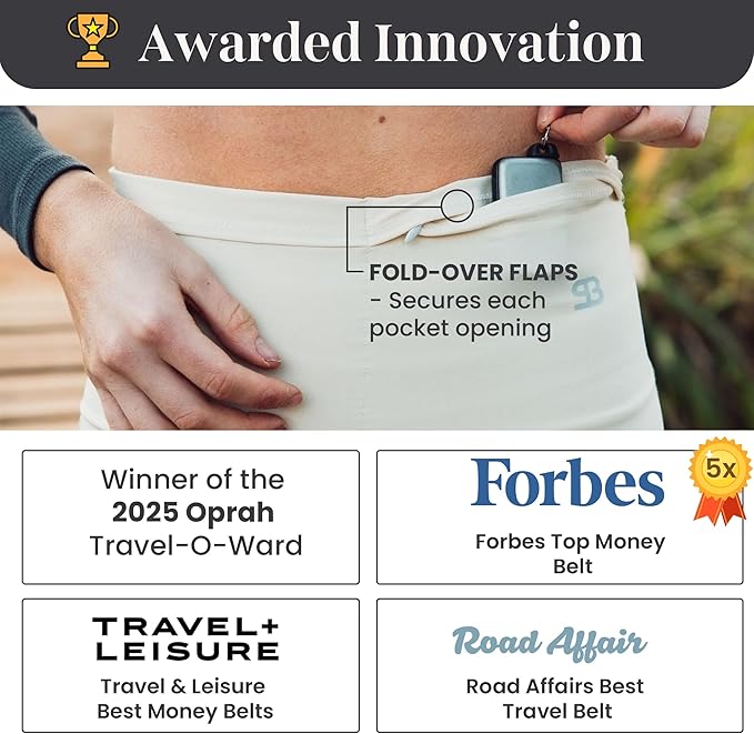 StashBandz Running Belt for Women & Men – No-Bounce Fanny Pack with 4 Secure Pockets & Zipper for Phone, Money & Essentials – Flip Belt Style Design for Running, Travel & Everyday Use