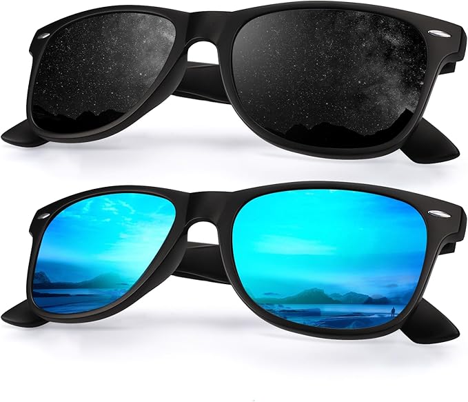 Sunglasses Men and Womens, Polarized Sunglasses for men with UV Blocking Semi-Rimless Frame for Driving & Hiking