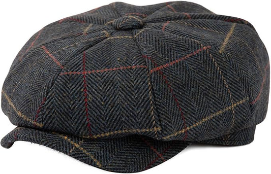 TOP-EX L/XL/XXL Wool Tweed Newsboy Cap for Men Paperboy Warm Winter Hat Vintage Flat Ivy Cabbie Gatsby Cap
