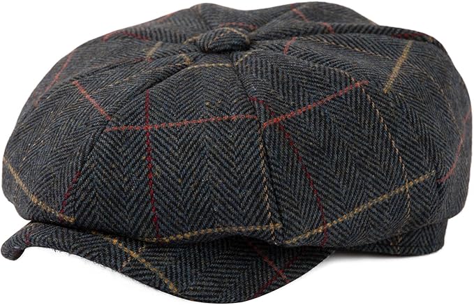 TOP-EX L/XL/XXL Wool Tweed Newsboy Cap for Men Paperboy Warm Winter Hat Vintage Flat Ivy Cabbie Gatsby Cap
