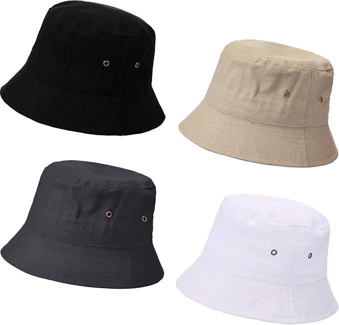 4 Pieces Bucket Hat Sun Packable Travel Beach Fishing Hat for Men Women