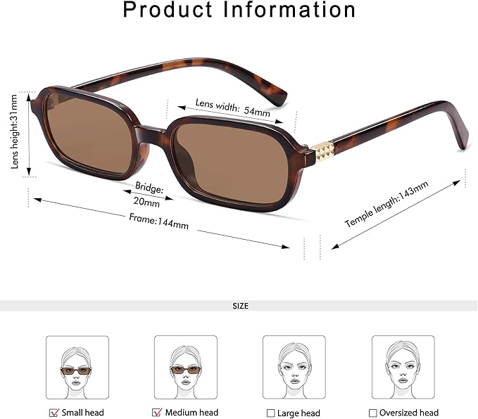 Retro Rectangular Sunglasses for Women Vintage Fashion Trendy Funny Small 90s Square Sunnies 2025 AP3698