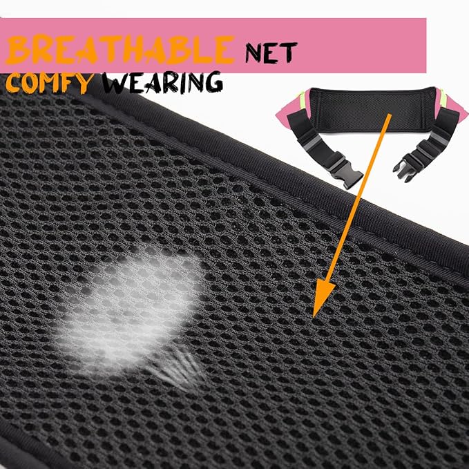 USHAKE Slim Running Belt, Workout Fanny Pack for Men Women,Exercise Waist Pack for Apple iPhone Holder, Runner Belt for Running Walking Cycling Camping Gym