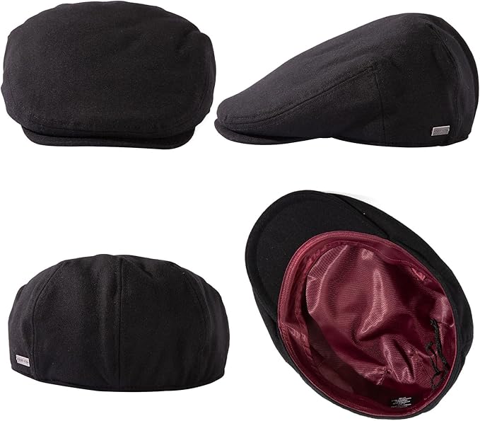 TOP-EX XL/XXL Wool Tweed Newsboy Flat Cap for Men Winter Fashion Ivy Cap Gatsby Golf Hat Satin Lined