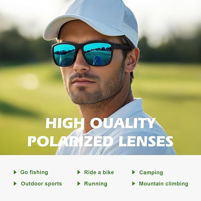 Fanshen Polarized Sports Sunglasses for Men, UV Protection Lightweight Sun Glasses for Driving Fishing Golf Cycling