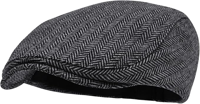 STARANCE Men's Flat Cap Wool Tweed Driving Irish Newsboy Hat