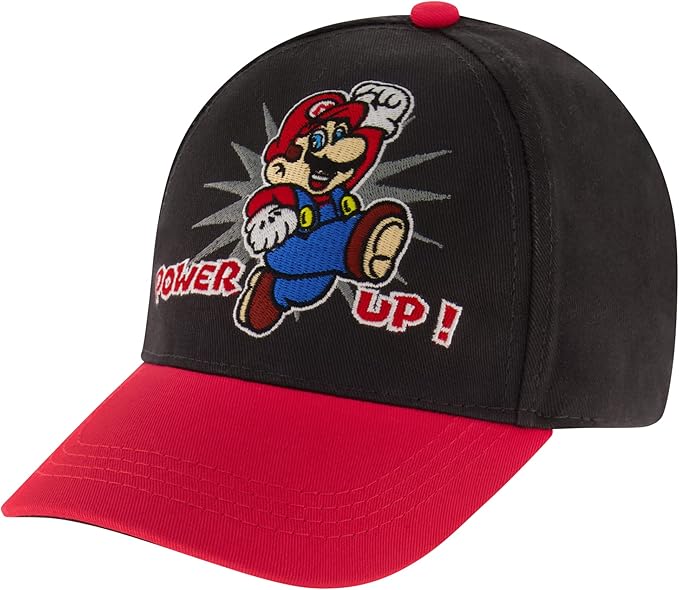 Nintendo Boys Baseball Cap, Super Mario Adjustable Kids Hat for Ages 4-7