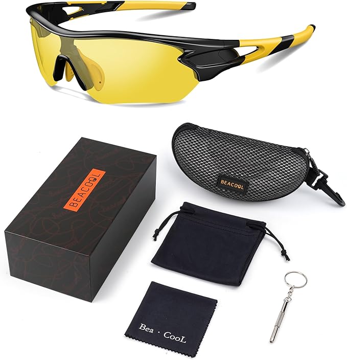 BEACOOL Polarized Sports Sunglasses for Men Women Youth Baseball Cycling Running Driving Fishing Golf Motorcycle TAC Glasses