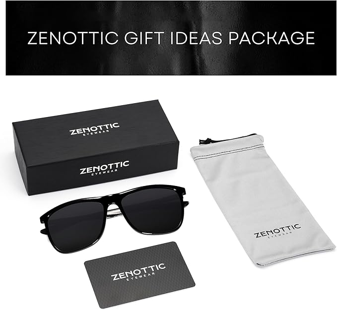 ZENOTTIC Square Polarized Sunglasses for Men Ultralight Carbon Fiber Sun Glasses Driving Fishing Golf Sports UV400 Protection