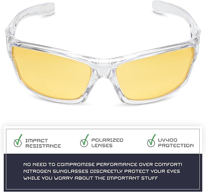 Nitrogen Polarized Wrap Around Sport Sunglasses for Men Women UV400 Driving Fishing Running Sun Glasses