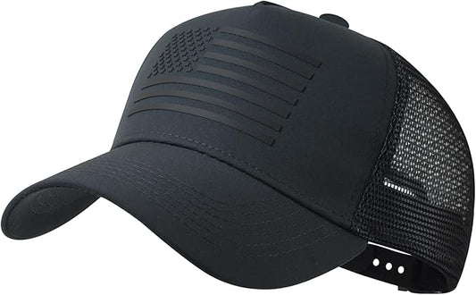 IIN American Flag Mesh Baseball Cap, Patriotic Trucker Hat for Men Women, Quick-Dry Breathable Design, Adjustable Snapback