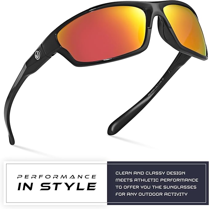 Nitrogen Polarized Wrap Around Sport Sunglasses for Men Women UV400 Driving Fishing Running Sun Glasses