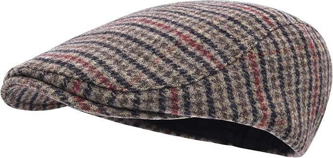 STARANCE Men's Flat Cap Wool Tweed Driving Irish Newsboy Hat
