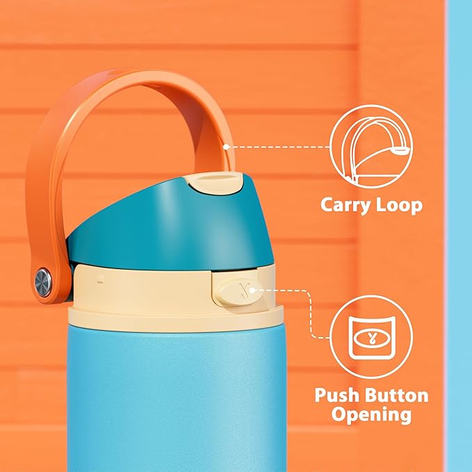 24 oz Insulated Water Bottle for Men: Meoky Stainless Steel Water Bottle with Straw and Spout Lid - Leak Proof, Cold for 24 Hours, Fits in Car Cup Holder, BPA-Free for Sports Travel, Summer Sweetness