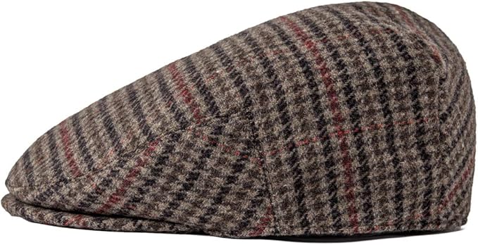 Men's Wool Tweed Newsboy Ivy Cap Gatsby Golf Flat Hat