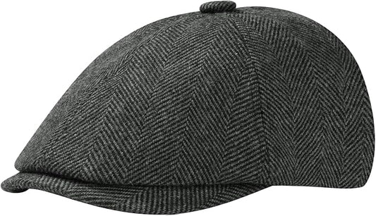 KUJUHA Wool Men's Newsboy Caps Flat Irish Cabbie Ivy Gatsby Newsboy Driving Hat Hunting Cap Winter Hat