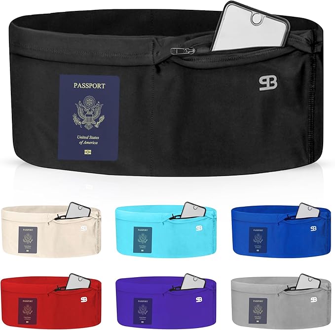 StashBandz Running Belt for Women & Men – No-Bounce Fanny Pack with 4 Secure Pockets & Zipper for Phone, Money & Essentials – Flip Belt Style Design for Running, Travel & Everyday Use
