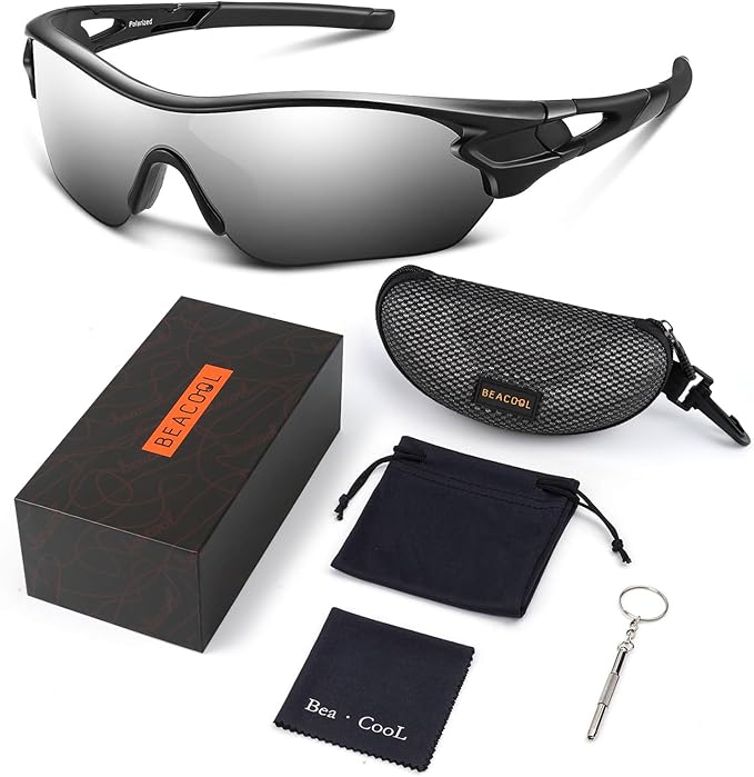 BEACOOL Polarized Sports Sunglasses for Men Women Youth Baseball Cycling Running Driving Fishing Golf Motorcycle TAC Glasses