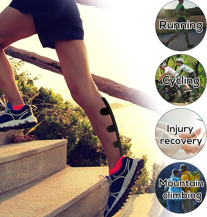 30 Pcs Tape for Achilles Tendon, Waterproof Adhesive Precut Achilles Tendon Ankle Athletic Tape Latex Free for Achilles Tendon Muscle Support (Black)