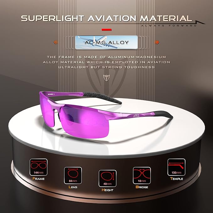 ATTCL Men's Fashion Driving Polarized Sunglasses for Men - Al-Mg metal Ultralight Frame