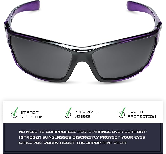 Nitrogen Polarized Wrap Around Sport Sunglasses for Men Women UV400 Driving Fishing Running Sun Glasses