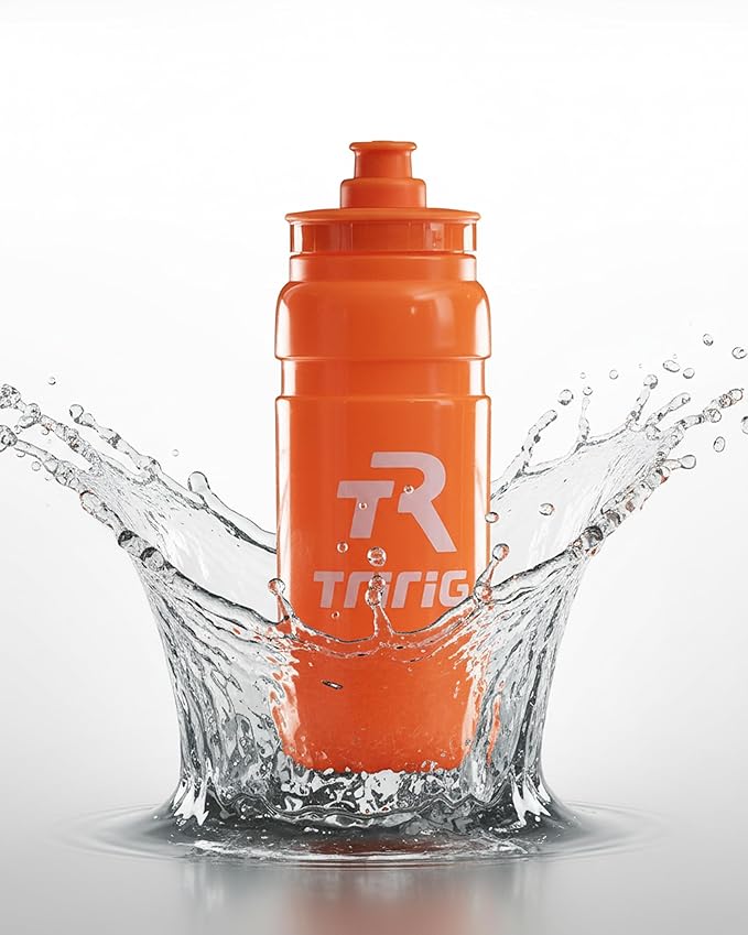 TRIRIG TR Cycling Water Bottles 25 Oz Orange Featuring a Watergate Lid for Easy, Leak Proof Access - Fits Standard Bike Cages for Triathlon Bikes, Gym & Outdoor Lightweight Sports Water Bottle