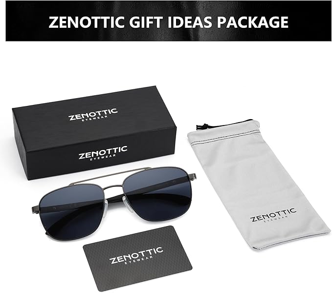 ZENOTTIC Aviator Wood Polarized Sunglasses for Men 100% UV Protection Fishing Driving Golf