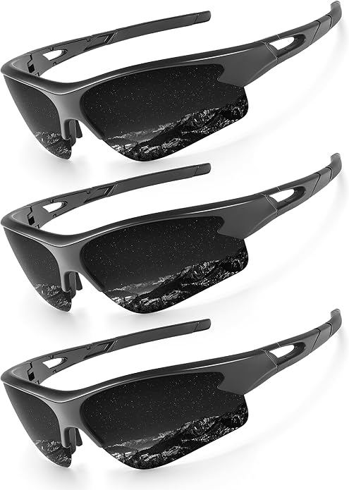 KALIYADI Sports Sunglasses for Men, Polarized Sun Glasses for Men Women Youth Baseball Softball with UV Protection