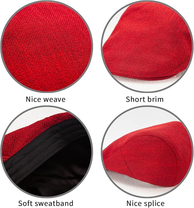 LADYBRO 2Pack Unisex Flat Cap Newsboy Hats for Men Women, Summer Casual Adjustable