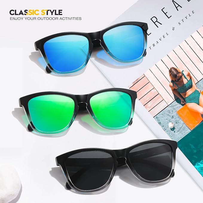 Sunglasses Womens Polarized Sunglasses for Mens Womens Retro Mirror Lens for Driving Fishing UV400 Protection