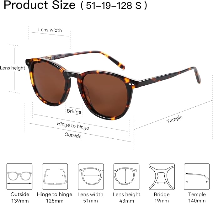 ZENOTTIC Round Polarized Sunglasses Women: UV400 Protection Classic Retro Circle Shades for Driving Fishing Golf Fashion