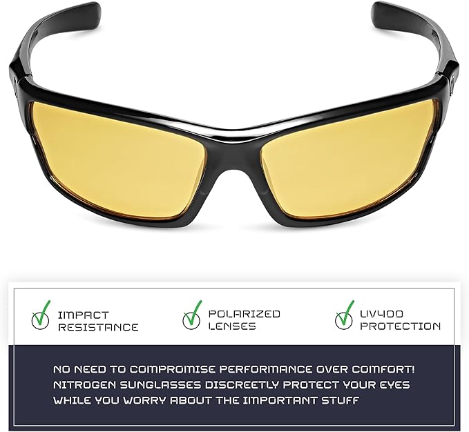 Nitrogen Polarized Wrap Around Sport Sunglasses for Men Women UV400 Driving Fishing Running Sun Glasses