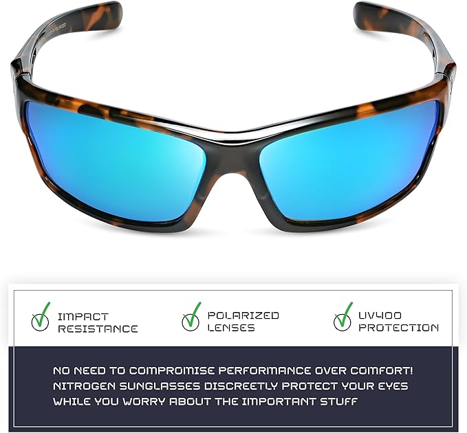 Nitrogen Polarized Wrap Around Sport Sunglasses for Men Women UV400 Driving Fishing Running Sun Glasses