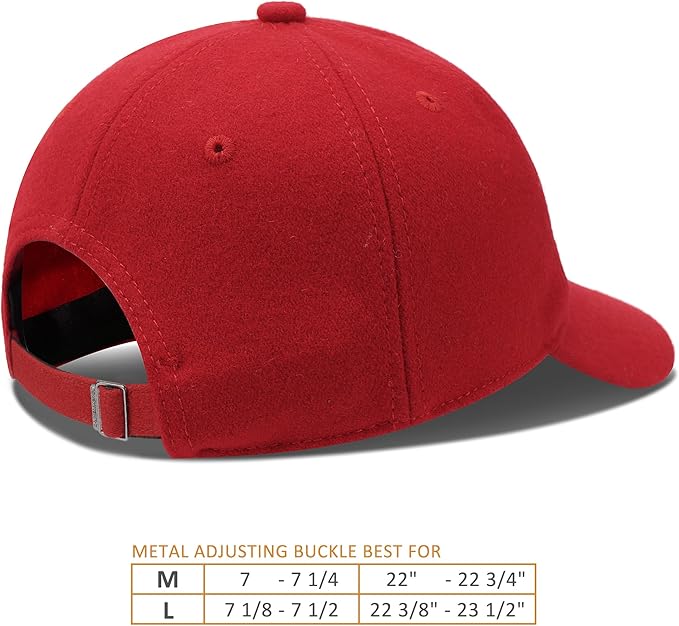 GADIEMKENSD Unstructured Wool Baseball Caps Winter Warm Hat Adjustable