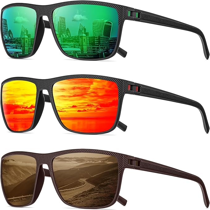 Polarized Sunglasses Men, Mens Sunglasses Polarized UV protection Lightweight Sun Glasses for Driving Fishing Golf