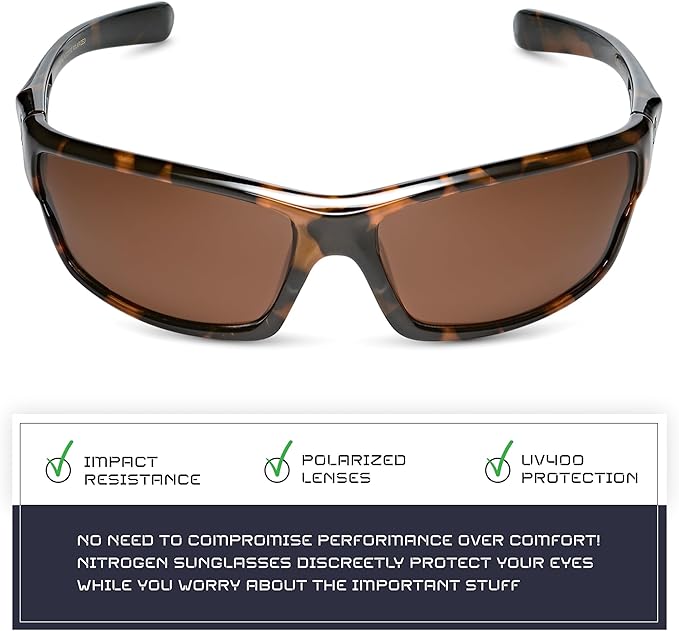 Nitrogen Polarized Wrap Around Sport Sunglasses for Men Women UV400 Driving Fishing Running Sun Glasses