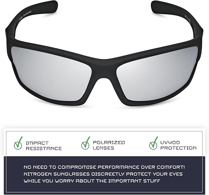 Nitrogen Polarized Wrap Around Sport Sunglasses for Men Women UV400 Driving Fishing Running Sun Glasses