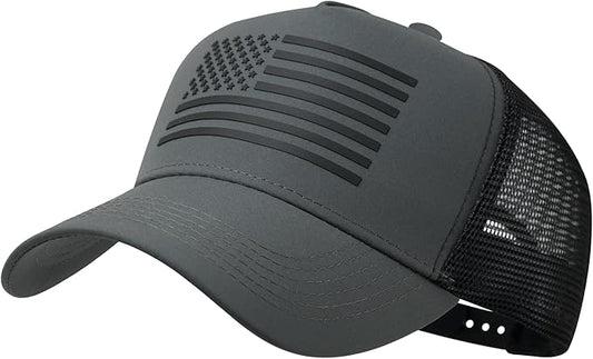 IIN American Flag Mesh Baseball Cap, Patriotic Trucker Hat for Men Women, Quick-Dry Breathable Design, Adjustable Snapback