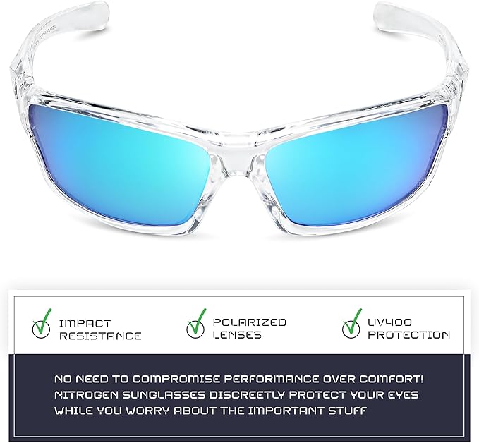 Nitrogen Polarized Wrap Around Sport Sunglasses for Men Women UV400 Driving Fishing Running Sun Glasses