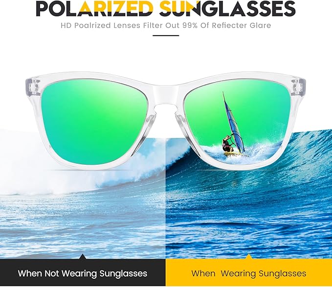 Sunglasses Womens Polarized Sunglasses for Mens Womens Retro Mirror Lens for Driving Fishing UV400 Protection