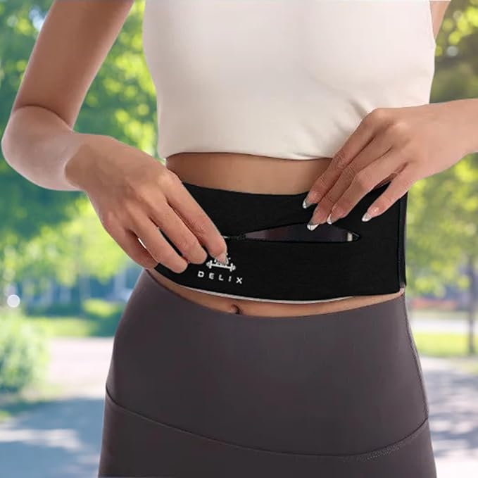 DELIX Adjustable 3 Pocket Lightweight Running Belt with Zipper for Women and Men from 24" to 38" Waist for Cell Phone, Money | Anti-Theft Travel Waist Bag