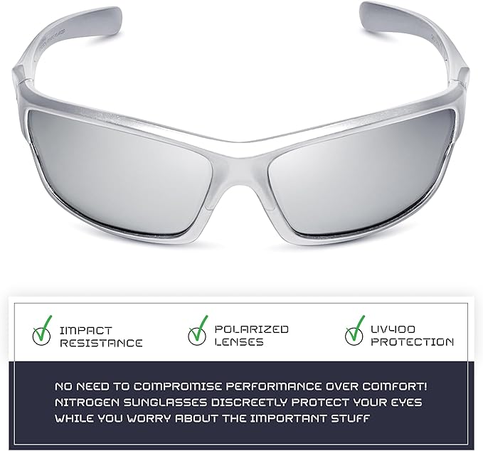 Nitrogen Polarized Wrap Around Sport Sunglasses for Men Women UV400 Driving Fishing Running Sun Glasses