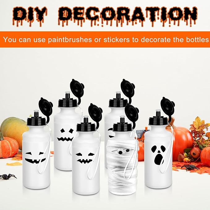 72 Pcs Reusable Water Bottles Bulk 20 oz Squeeze Plastic Sports Water Bottles with Nylon Strap Leak Proof Blank DIY Cups for Travel Hiking Cycling Sport Event Team Gifts