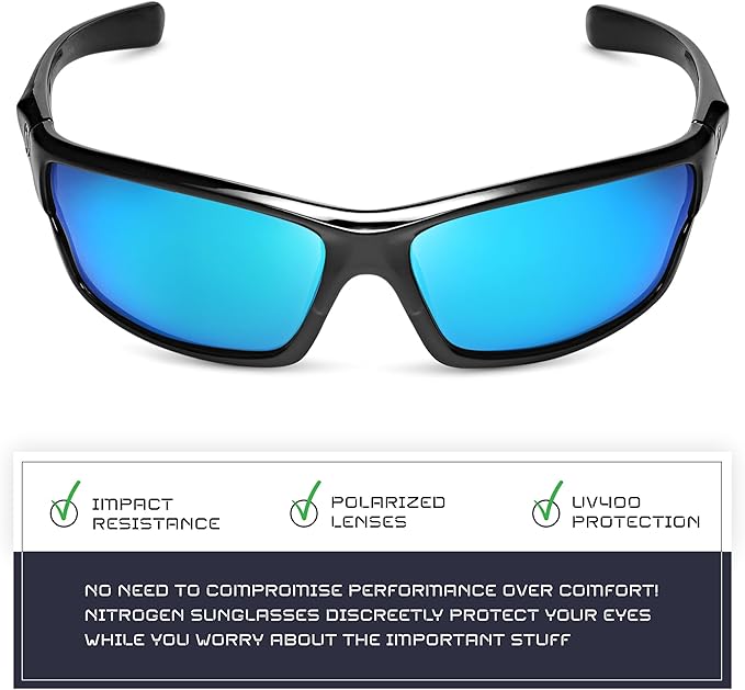 Nitrogen Polarized Wrap Around Sport Sunglasses for Men Women UV400 Driving Fishing Running Sun Glasses