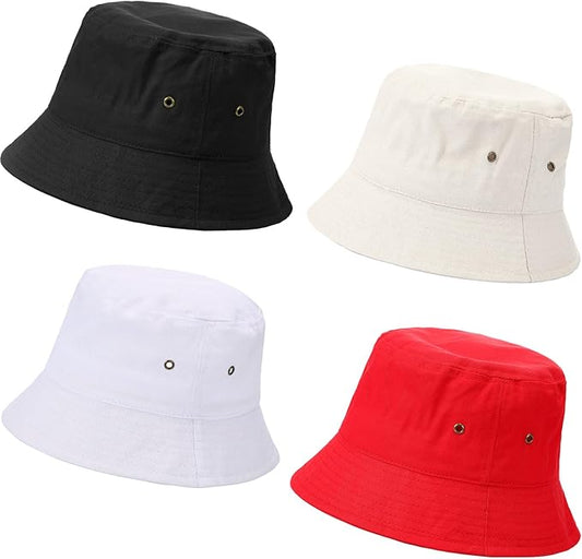 4 Pieces Bucket Hat Sun Packable Travel Beach Fishing Hat for Men Women