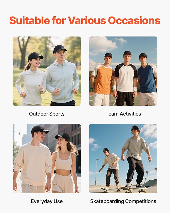 VEVOR Baseball Cap, Plain Baseball Hat with Breathable Pure Cotton Fabric, Adjustable Size, Blank 12 Pack Bulk Caps Ideal for Running, Workouts or Outdoor Activities, 12 Pcs, Black