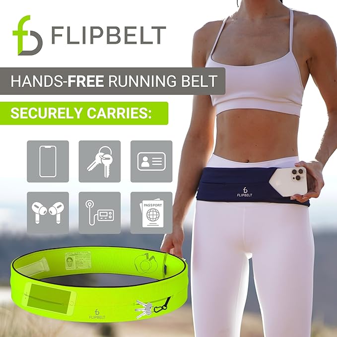 FlipBelt Classic Running Belt, Running Fanny Pack for Women and Men, USA Company