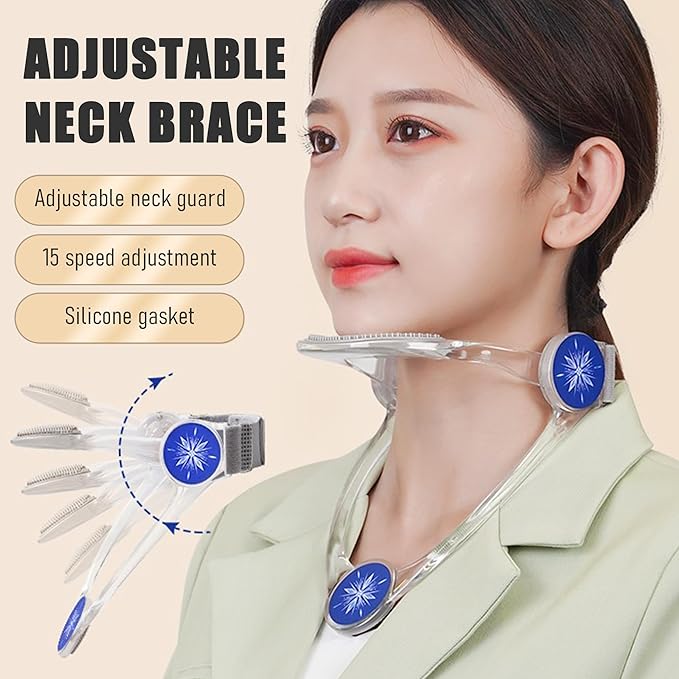 360° Adjustable Neck Brace - Cervical Collar with Neck Stretcher | Neck Orthotics for Forward Head Posture Correction and Cervical Spine Support，Neck Brace for Neck Pain and Support